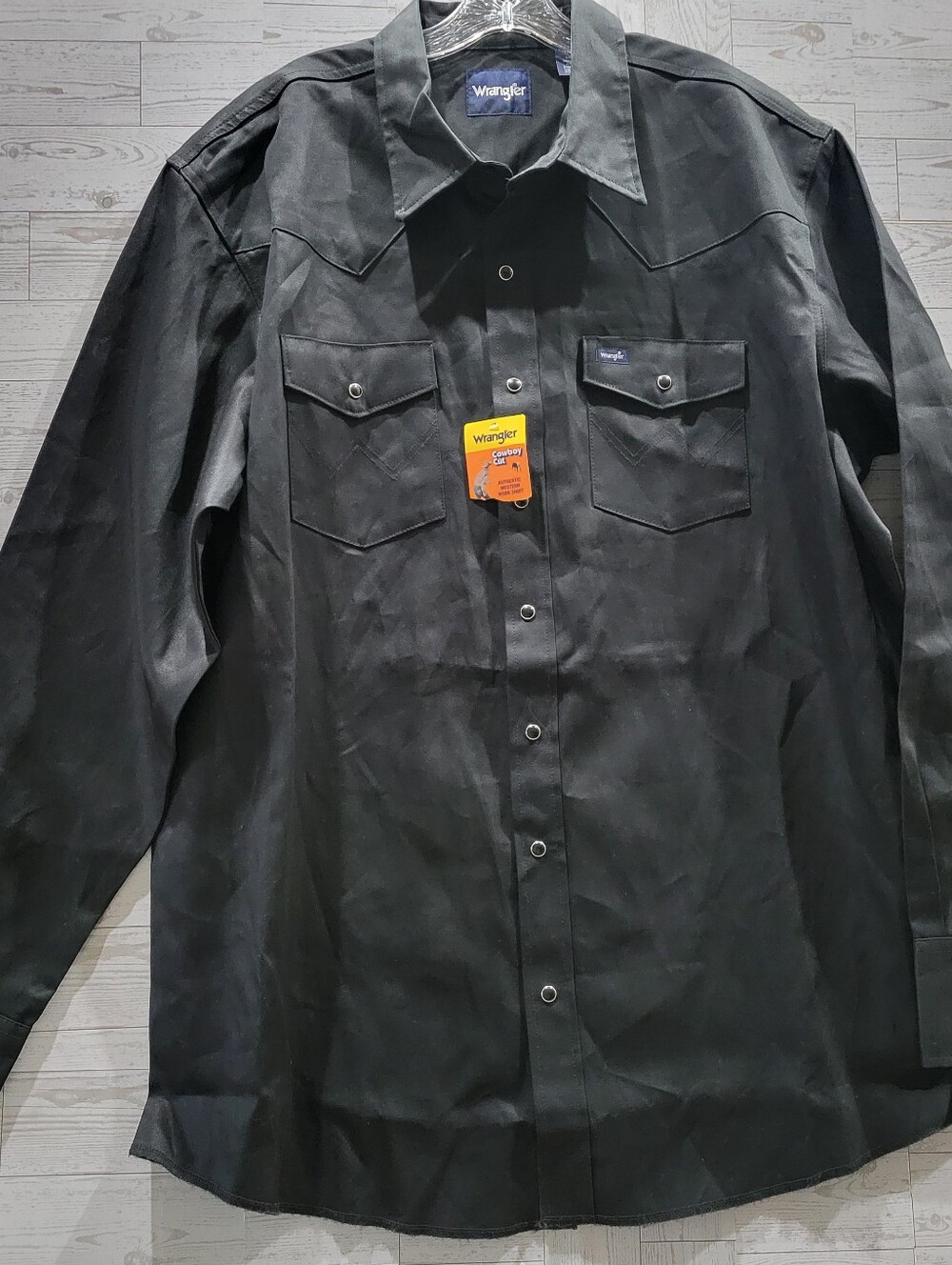 Wrangler Western Shirt Men’s 2XT 2XLT Pearl Snap Black Ranch Big Tall NWT New